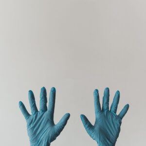 Blue gloves